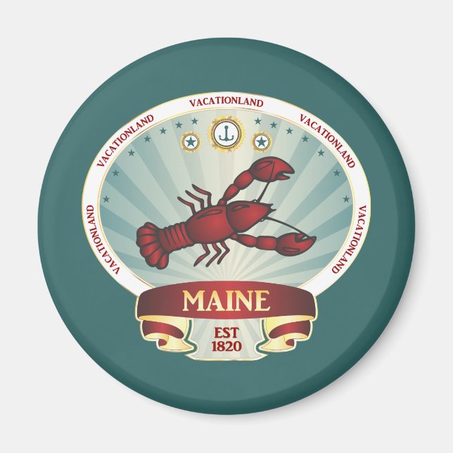 Imã Maine Lobster Crest (Frente)