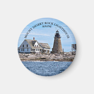 Imã Maine Round Magnet - Monte Desert Rock Lighthouse
