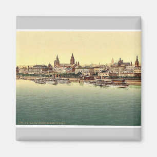 Imã Mainz, da ponte de Rhine, o Rhine, magni de
