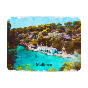 Ímã Maiorca Espanha Vista Panorâmica Aquarela Paisagem