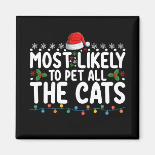 Imã Mais Propenso a Acariciar Todos os Gatos Natal Fam