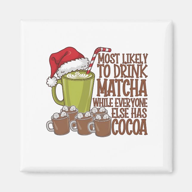 Imã Mais Propenso a Beber Matcha e Assistir Elf no Nat (Frente)