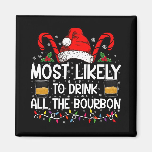 Imã Mais Propenso a Beber Todo o Bourbon no Natal (Frente)
