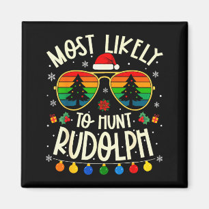 Imã Mais Propenso a Caçar Rudolph Funny Matching Natal
