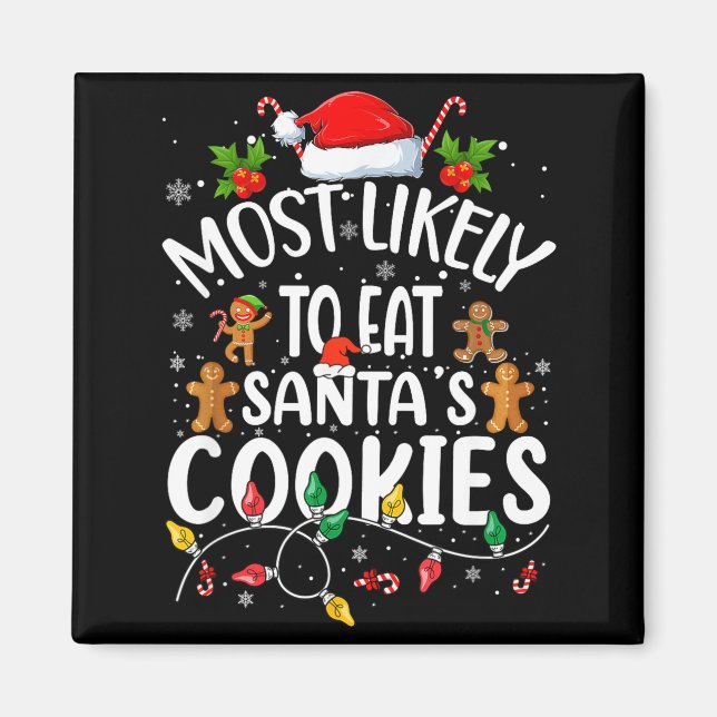 Imã Mais Propenso a Comer os Biscoitos de Natal do Pap (Frente)