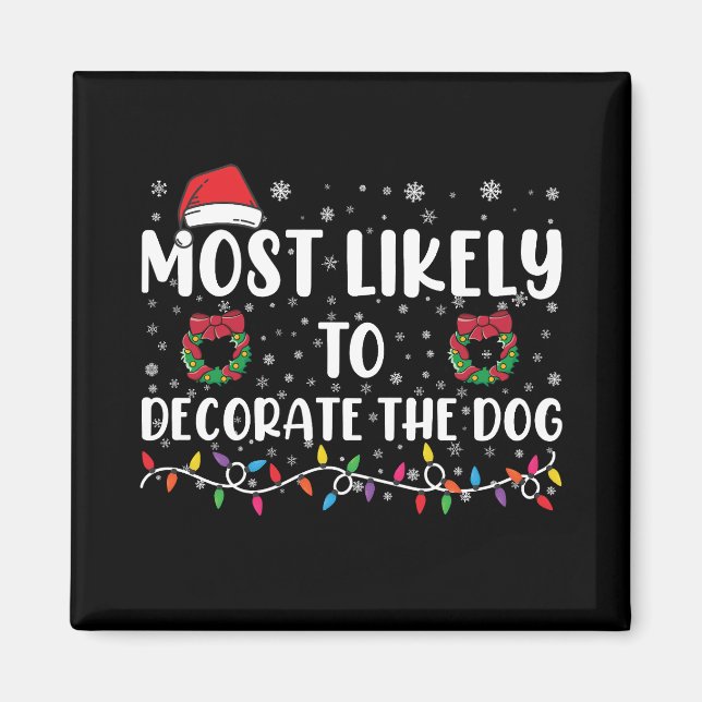 Imã Mais Propenso a Decorar o Cachorro com Natal Combi (Frente)