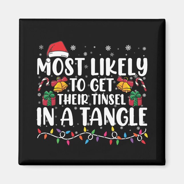 Imã Mais Propenso a Emaranhar o Tinsel no Natal Xmas (Frente)