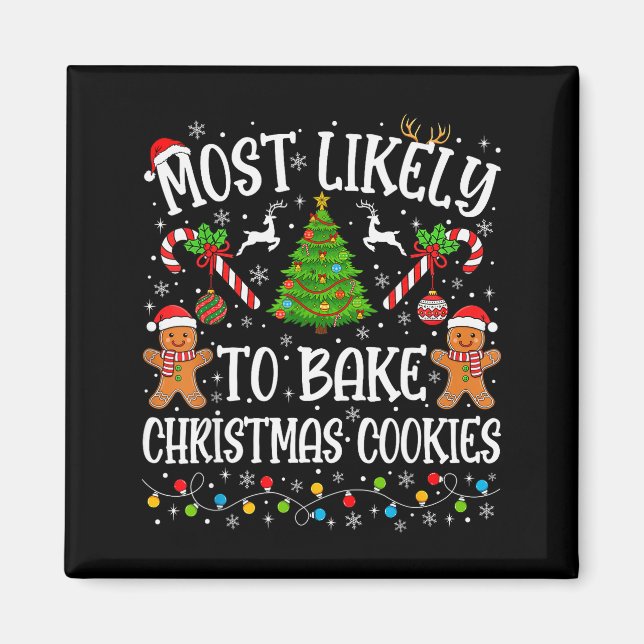 Imã Mais Propenso a Fazer Biscoitos de Natal Correspon (Frente)