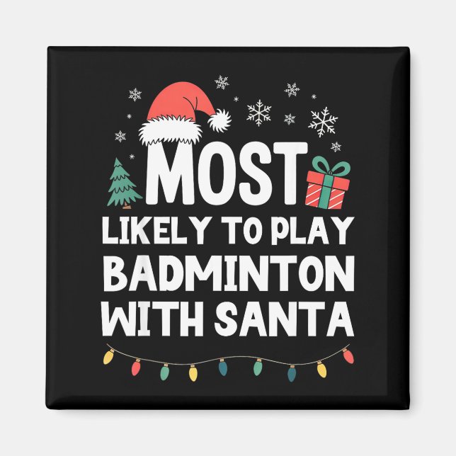 Imã Mais Propenso a Jogar Badminton com o Natal do Pap (Frente)