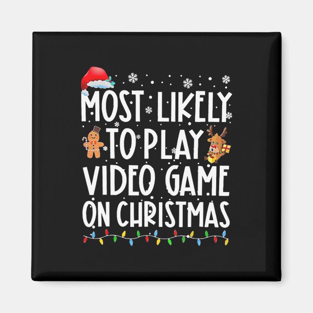 Imã Mais Propenso a Jogar Video Games no Natal Xmas (Frente)