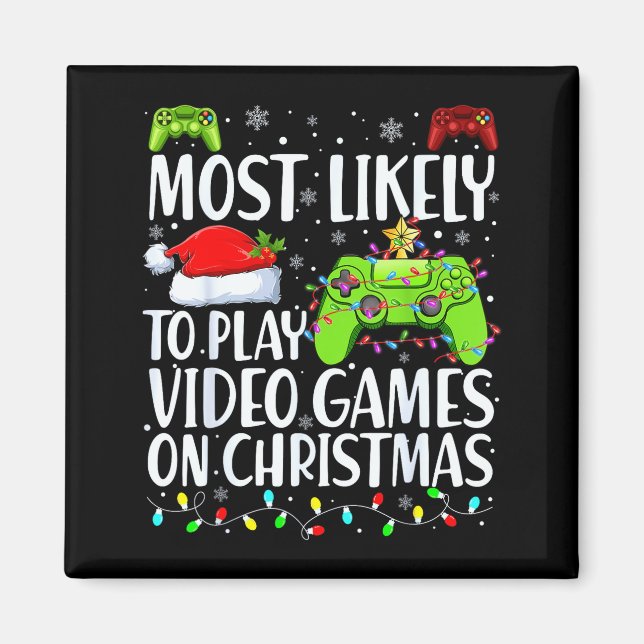 Imã Mais Propenso a Jogar Videojogos no Natal (Frente)