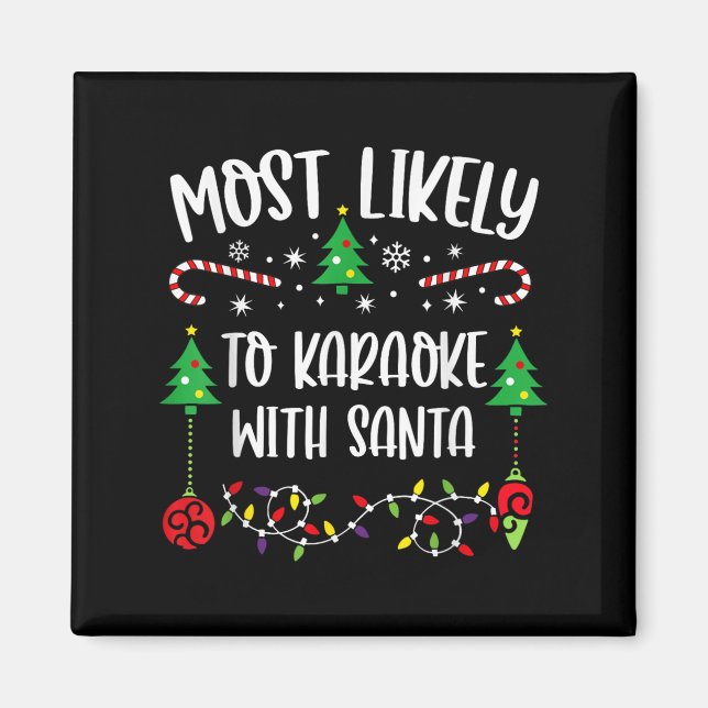 Imã Mais Provável A Karaoke Com Papais noeis De Natal  (Frente)