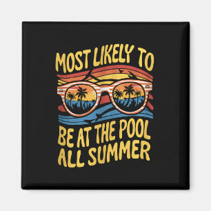 Imã Mais Provável Estar na Piscina Todo Verão Groovy