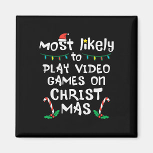 Imã Mais Provável Jogar Vídeo Jogo Natal Família Xmas