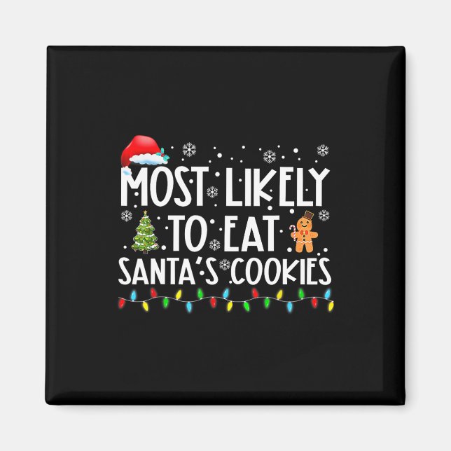 Imã Mais Provável Para Comer Cookies De Papai noel Div (Frente)