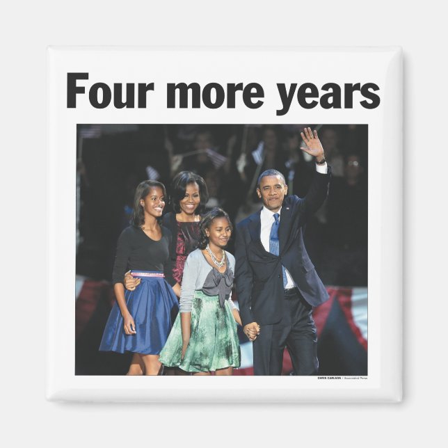 Imã Mais Quatro Anos Obama Magnet (Frente)