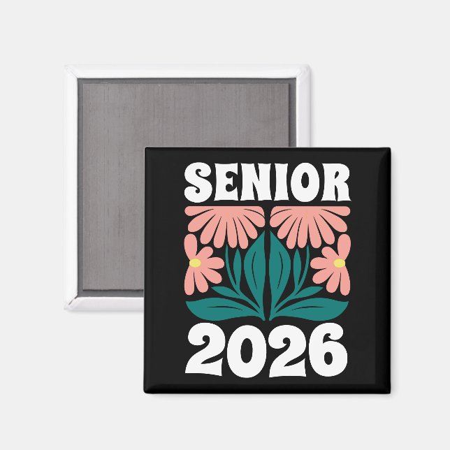 Imã Mais velho 2026 - Graduação de Flores Personalizad (Front/Back)