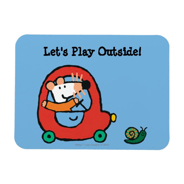 Ímã Maisy dirige um carro vermelho bonito (Horizontal)