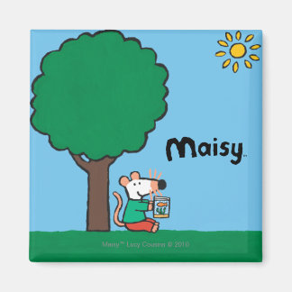 Imã Maisy Lê O Livro Da Biblioteca Lá Fora