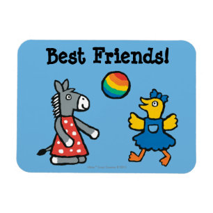 Ímã Maisy no pré-escolar com os amigos no campo de