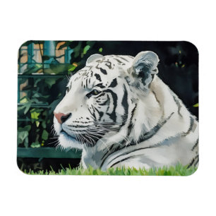 Ímã Majestade Branca - Descansar Tiger Wildlife