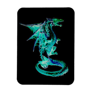Ímã Majestoso Dragão Azul do Mar Criatura Mítica