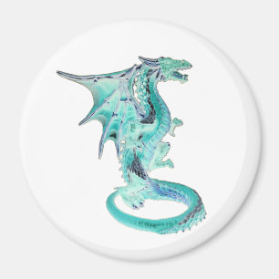 Imã Majestoso Dragão Fantasia Olhar Cativante Céu Azul