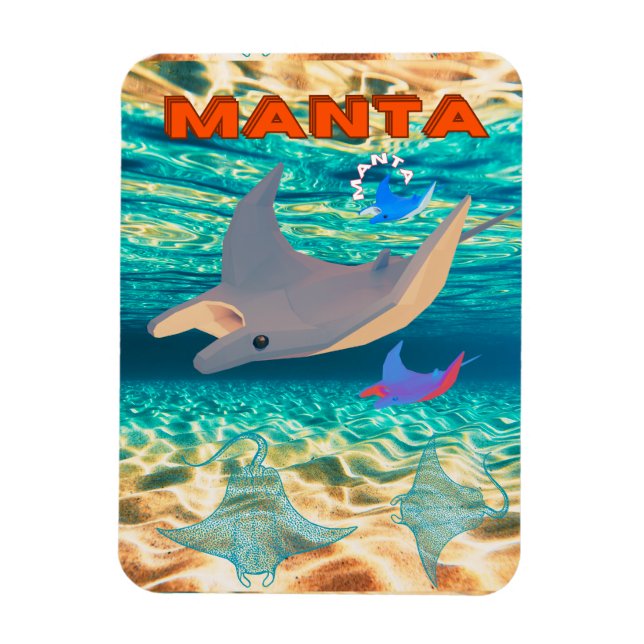 Ímã Majexpressa Manta Ray Design, Majestade Oceânica (Vertical)