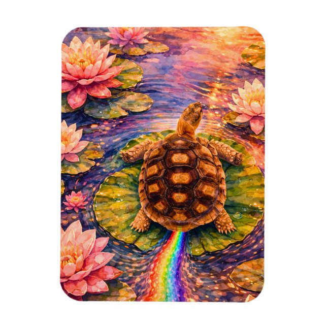 Ímã Make a rainbow and follow your bliss turtle (Vertical)