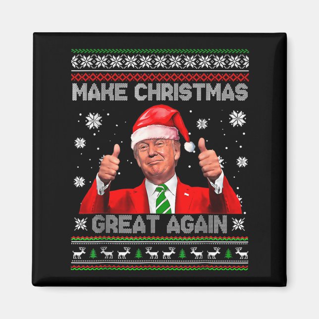 Imã Make Christmas Great Again Xmas Funny Trump Pajama (Frente)