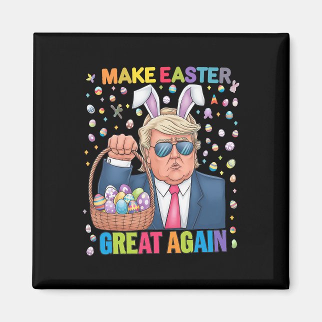 Imã Make Easter Great Again Funny Trump Bunny Spring H (Frente)
