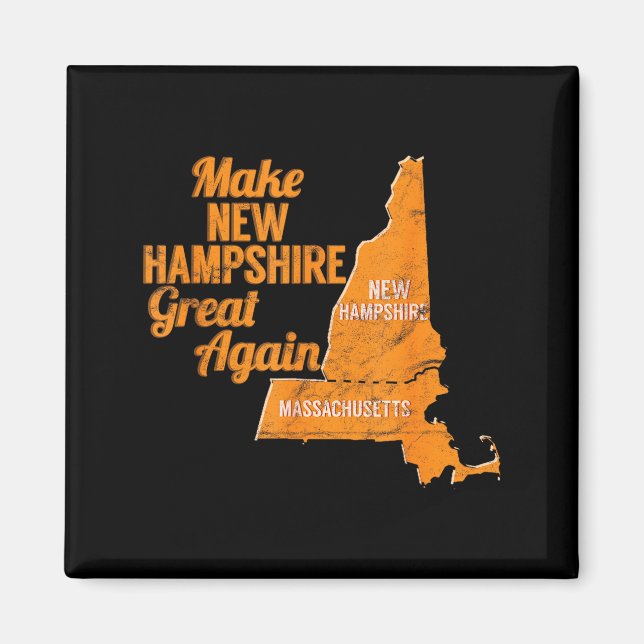 Imã Make New Hampshire Great Again Build A Wall  (Frente)