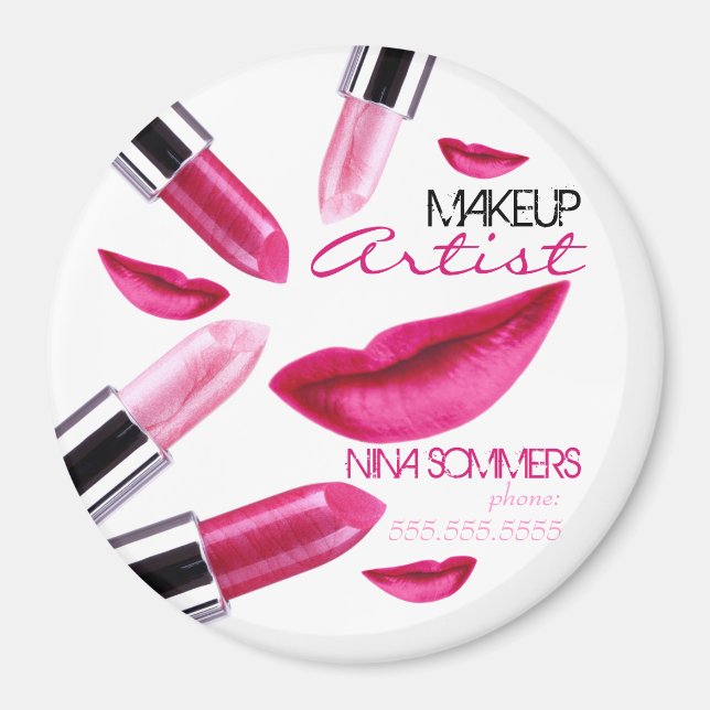 Imã Makeup Artist Round Magnet (Frente)