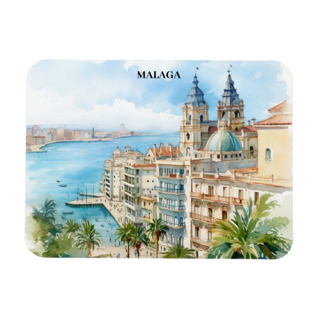 Ímã Málaga Andaluzia Espanha Viagem  (Horizontal)