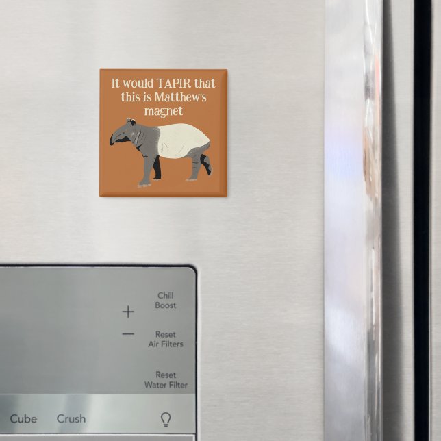 Imã Malayan Tapir Illustration Custom Message (In Situ (Fridge))