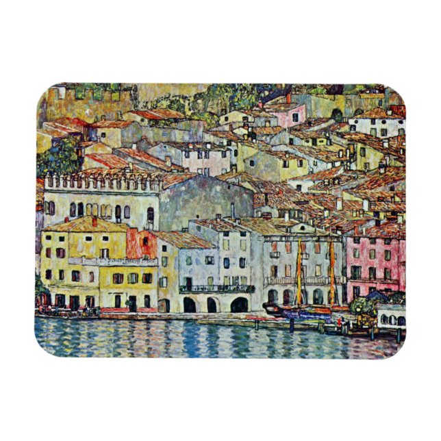 Ímã Malcesine no lago Garda por Gustavo Klimt (Horizontal)