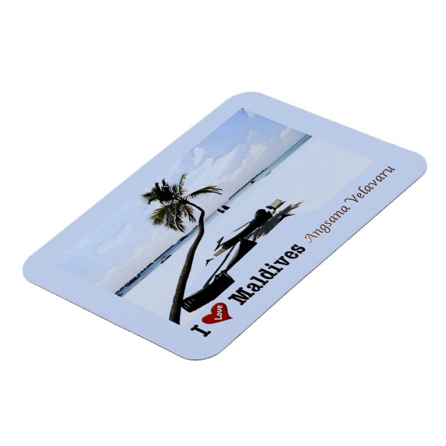 Ímã Maldivas - Angsana Velavaru - I Love - Magnet (Left Side)