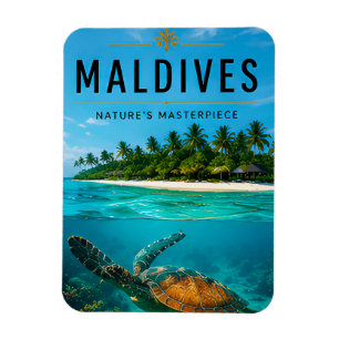 Ímã 🐢 Maldivas Paraíso Oceânico Para Vida Costeira 🌊