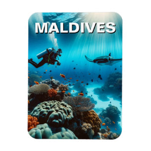 Ímã Maldivas Scuba Diving Viagem