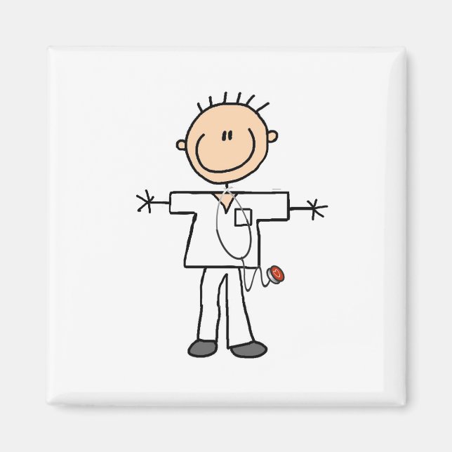 Imã Male Stick Figure Nurse (Frente)