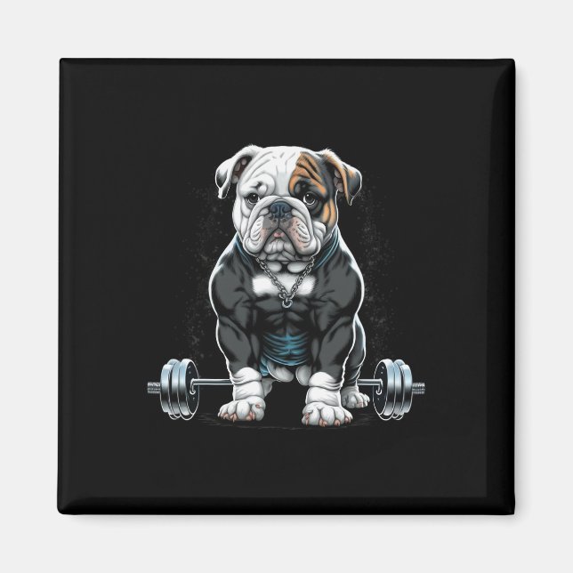 Imã Malhação de Diversão de Cachorro Gym Bulldog (Frente)