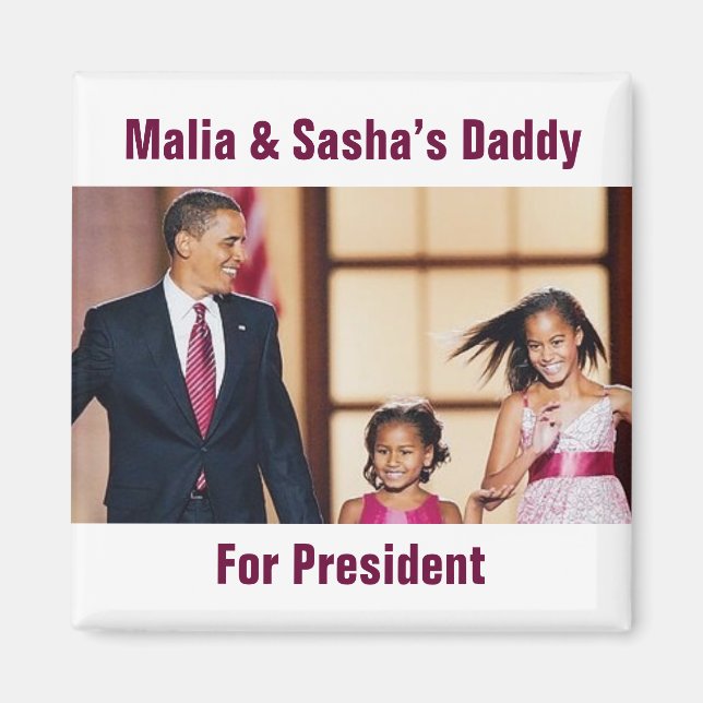 Imã Malia & Sasha Obama Magnet (Frente)