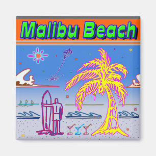 Imã "Malibu Beach" Surfer Magnet