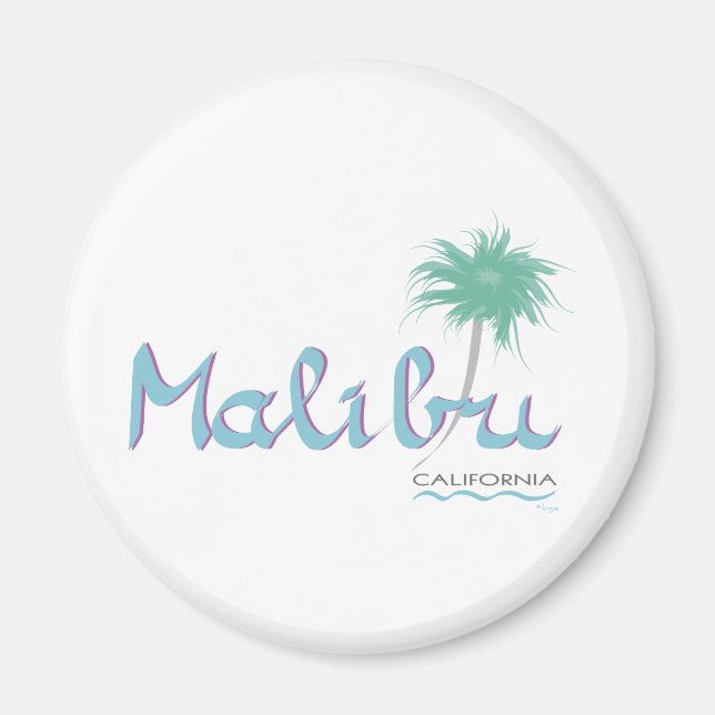 Imã Malibu, CA Round Magnet (Frente)