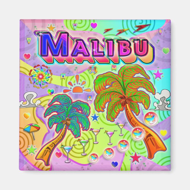 Imã Malibu Férias - Imagem de Destino (Frente)