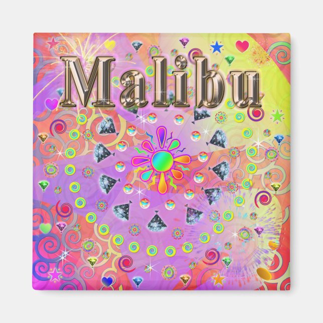 Imã Malibu Lucky Ouro Magnet (Frente)