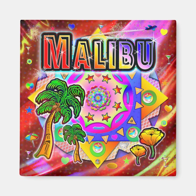 Imã Malibu Tropical Amigos Magnet (Frente)