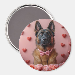 Imã Malinois Belga com Rosas - Dia dos Namorados 