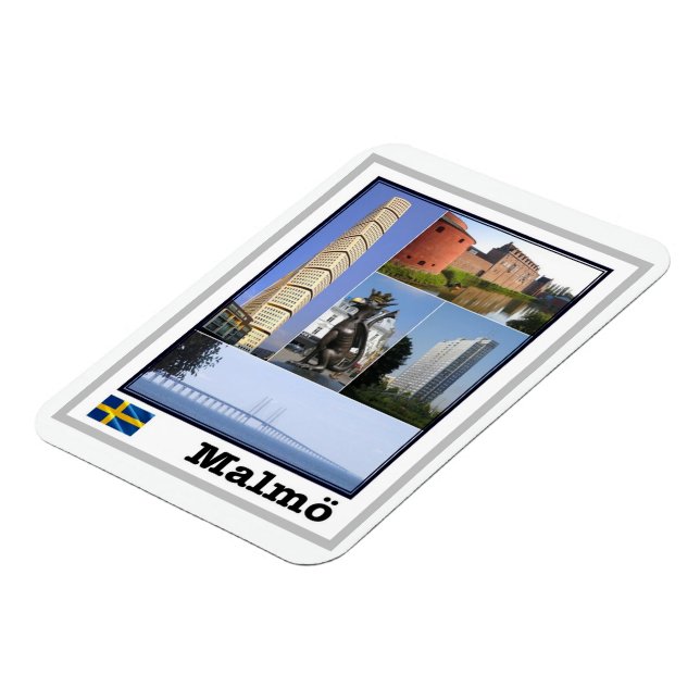 Ímã Malmö - Suecia - Mosaico - Magnet (Left Side)