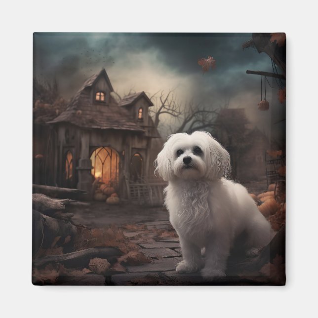 Imã Maltês Halloween Assustador (Frente)